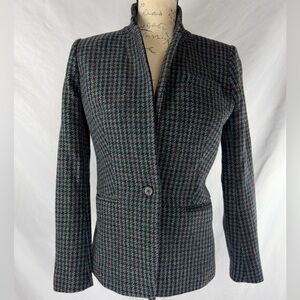 J. CREW Women's Houndstooth Blazer Tailored Preppy Dark Academia Career Jacket🌟